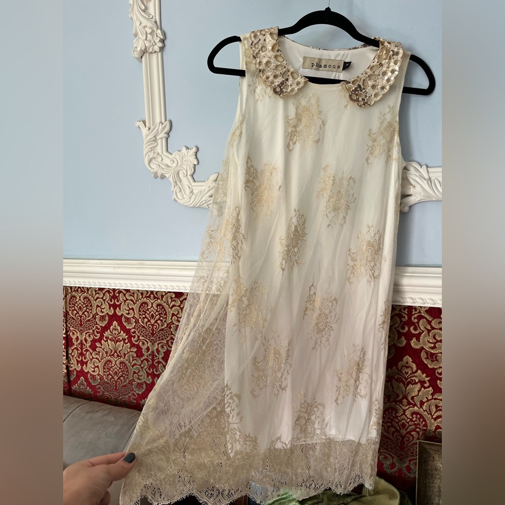 Pixie Market Lace & Sequin Mini Dress